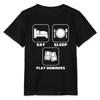 Eat Sleep Play Dominoes Dominoe -Spieler - Stanley/Stella Kinder T-Shirt MINI CREATOR  - Schwarz - Vorne - Mikhail (115cm)