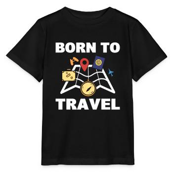 Born To Travel Tourist - Stanley/Stella Kinder T-Shirt MINI CREATOR  - Schwarz - Vorne - Mikhail (115cm)