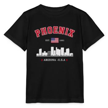 Phoenix Arozonta Est 1881 - T-shirt bio MINI CREATOR Stanley/Stella Enfant - noir - Devant - Mikhail (115cm)