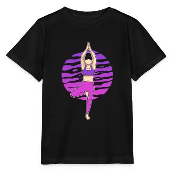 Yoga-Pose Yogalehrer - Stanley/Stella Kinder T-Shirt MINI CREATOR  - Schwarz - Vorne - Mikhail (115cm)