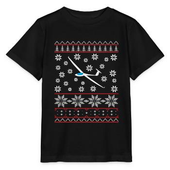 Christmas Segelflugzeug Segelflieger Geschenk ASW - Stanley/Stella Kinder T-Shirt MINI CREATOR  - Schwarz - Vorne - Mikhail (115cm)