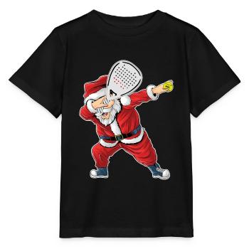 Padel Weihnachtsmann Babbo Natale Padelista - Stanley/Stella Kinder T-Shirt MINI CREATOR  - Schwarz - Vorne - Mikhail (115cm)