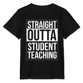 Straight outta Lehramtsstudent Straight outta Lehr - Stanley/Stella Kinder T-Shirt MINI CREATOR  - Schwarz - Vorne - Mikhail (115cm)