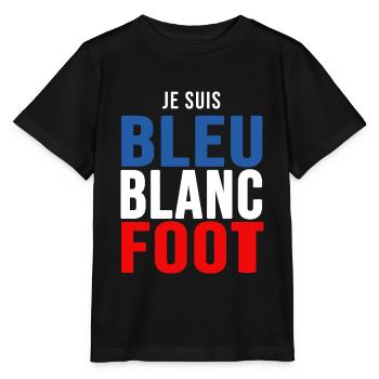 football je suis bleu blanc foot supporters - T-shirt bio MINI CREATOR Stanley/Stella Enfant - noir - Devant - Mikhail (115cm)