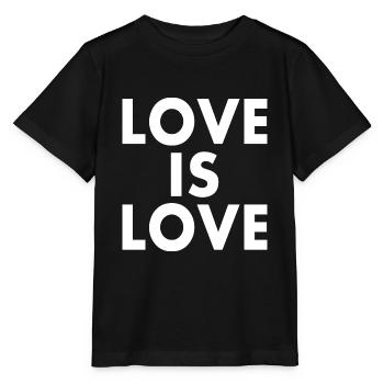 Love is love - T-shirt bio MINI CREATOR Stanley/Stella Enfant - noir - Devant - Mikhail (115cm)