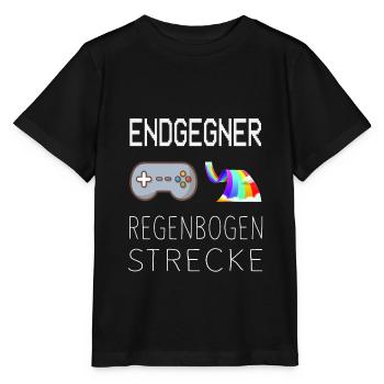 Endgegner Regenbogenstrecke Mario Kart Gaming - Stanley/Stella Kinder T-Shirt MINI CREATOR  - Schwarz - Vorne - Mikhail (115cm)