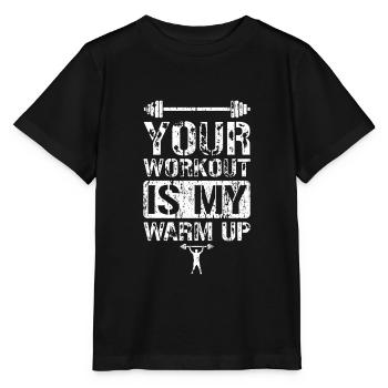 Uw training is mijn warming-up - training - Stanley/Stella Kinder-T-shirt MINI CREATOR  - zwart - Voor - Mikhail (115cm)