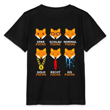 Füchse in verschiedenen Themen - Stanley/Stella Kinder T-Shirt MINI CREATOR  - Schwarz - Vorne - Mikhail (115cm)