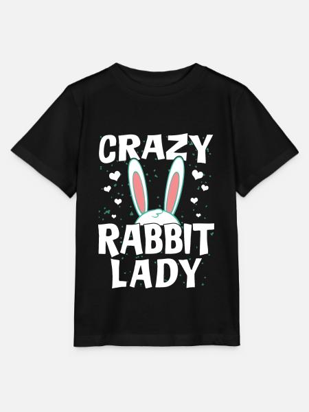 Crazy Rabbit Lady - Rabbit Rabbit Owner Fan - Stanley/Stella MINI CREATOR Kids’ T-Shirt - black