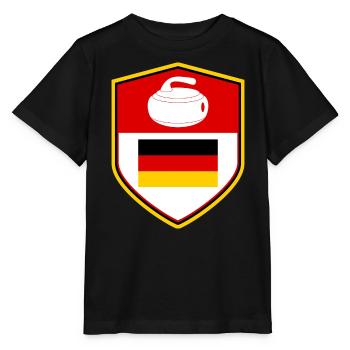 Deutschland Curling Team Wintersport Deutsche Flagge - Stanley/Stella Kinder T-Shirt MINI CREATOR  - Schwarz - Vorne - Mikhail (115cm)