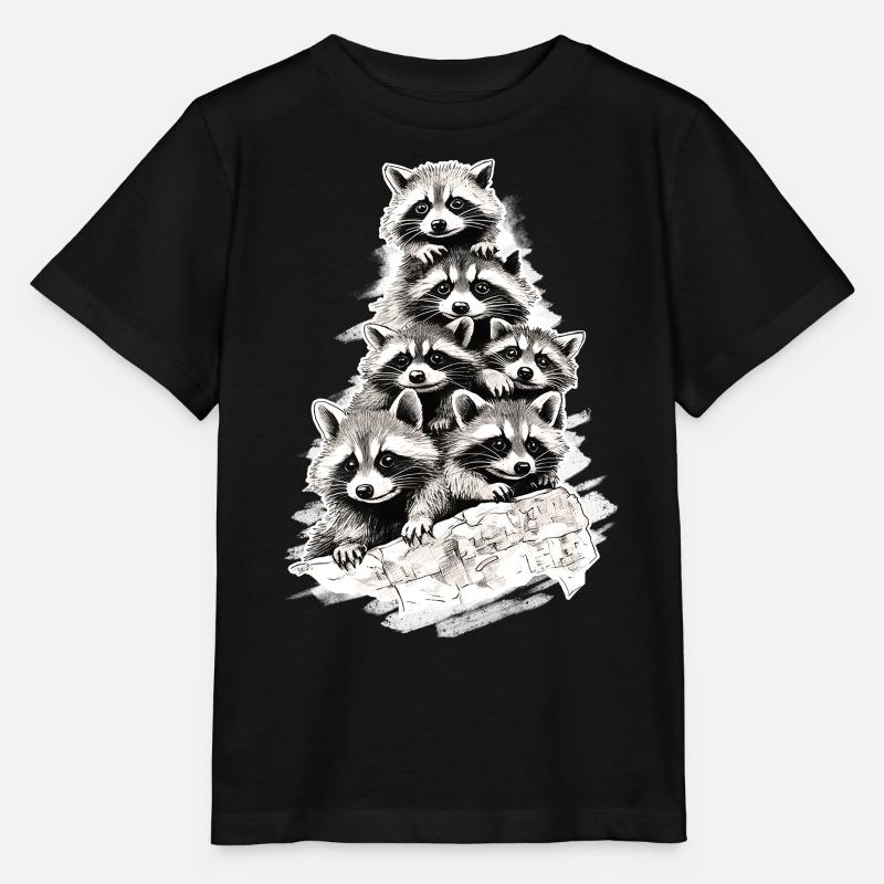 Waschbären - Stanley/Stella Kinder T-Shirt MINI CREATOR - Schwarz