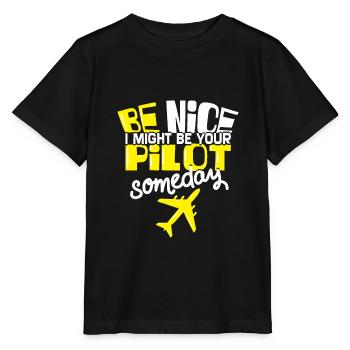 Oracle des pilotes - capitaine de vol Cadeau d’élève de vol - T-shirt bio MINI CREATOR Stanley/Stella Enfant - noir - Devant - Mikhail (115cm)