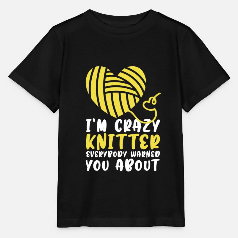 Crazy knitter - Stanley/Stella MINI CREATOR Kids’ T-Shirt - black