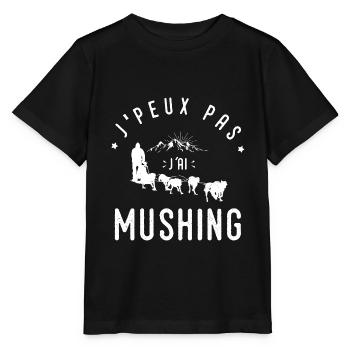J'peux pas Mushing chiens traineau cadeau musher - T-shirt bio MINI CREATOR Stanley/Stella Enfant - noir - Devant - Mikhail (115cm)
