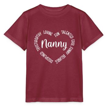 Barnepige Babysitter Dagplejer - Stanley/Stella T-shirt MINI CREATOR til børn - burgunder-rød - Foran - Kain (125cm)