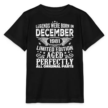Dezember 1981 Jahrestag Dezember 1981 Dezember - Stanley/Stella Kinder T-Shirt MINI CREATOR  - Schwarz - Vorne - Mikhail (115cm)