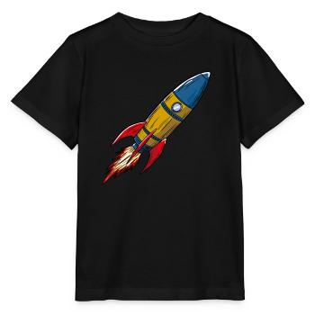 Vaisseau spatial fusée volante - T-shirt bio MINI CREATOR Stanley/Stella Enfant - noir - Devant - Mikhail (115cm)