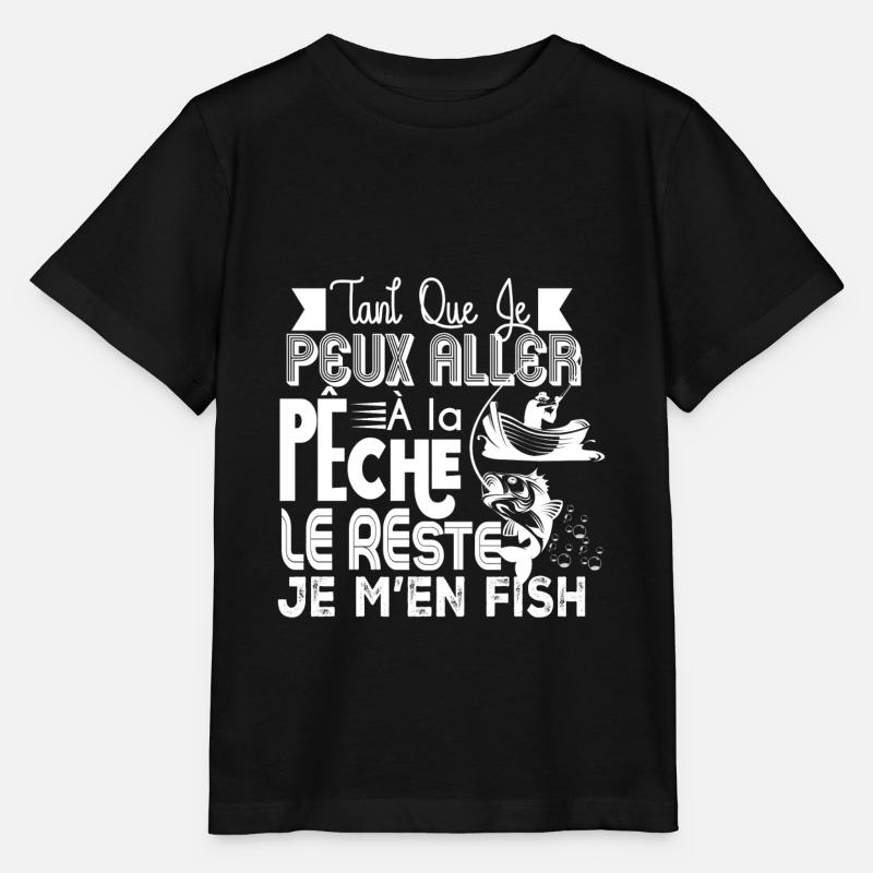 Pêche le reste je m'en fish - T-shirt bio MINI CREATOR Stanley/Stella Enfant - noir