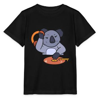 Koala DJ Disc Jockey - Stanley/Stella Kinder T-Shirt MINI CREATOR  - Schwarz - Vorne - Mikhail (115cm)