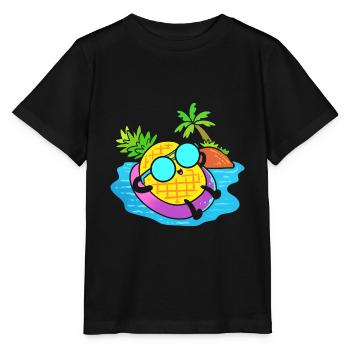 Ananas entspannen Tourist - Stanley/Stella Kinder T-Shirt MINI CREATOR  - Schwarz - Vorne - Mikhail (115cm)