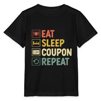 Eat Sleep Coupon Répéter Coupon Shopper Économiser - T-shirt bio MINI CREATOR Stanley/Stella Enfant - noir - Devant - Mikhail (115cm)