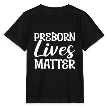Preborn Lives Matter Anti-Abtreibungsaktivist - Stanley/Stella Kinder T-Shirt MINI CREATOR  - Schwarz - Vorne - Mikhail (115cm)