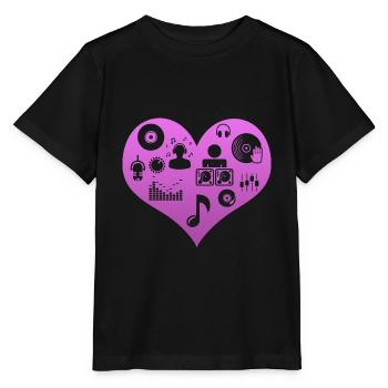DJ Herz Disc Jockey - Stanley/Stella Kinder T-Shirt MINI CREATOR  - Schwarz - Vorne - Mikhail (115cm)