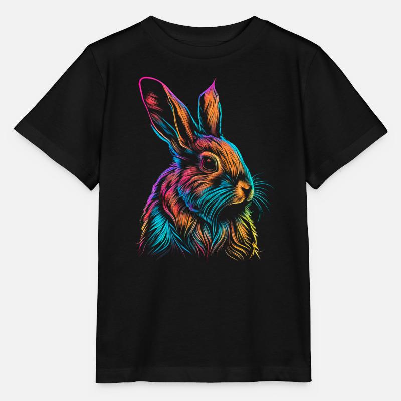 Aquarelle de lapin de Pâques mignonne - T-shirt bio MINI CREATOR Stanley/Stella Enfant - noir