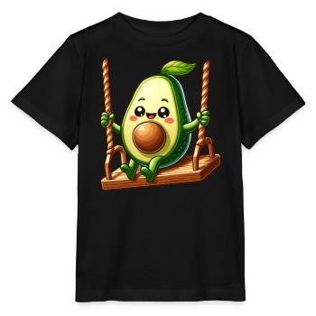 Avocado auf der Schaukel - Stanley/Stella Kinder T-Shirt MINI CREATOR  - Schwarz - Vorne - Mikhail (115cm)