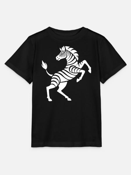 Zebra Hufe hoch Kunststück Silhouette - Stanley/Stella Kinder T-Shirt MINI CREATOR  - Schwarz