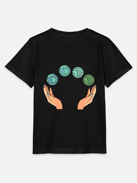 Rette die Erde Umweltschützer - Stanley/Stella Kinder T-Shirt MINI CREATOR  - Schwarz