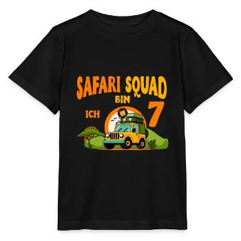 Safari Anniversaire Motif 7 Ans Garçons - T-shirt bio MINI CREATOR Stanley/Stella Enfant - noir - Devant - Mikhail (115cm)