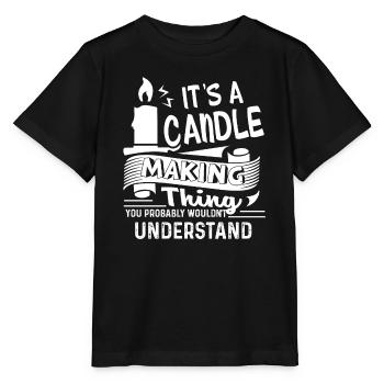 Kerze machen es ist eine Kerze machen Sache - Stanley/Stella Kinder T-Shirt MINI CREATOR  - Schwarz - Vorne - Mikhail (115cm)