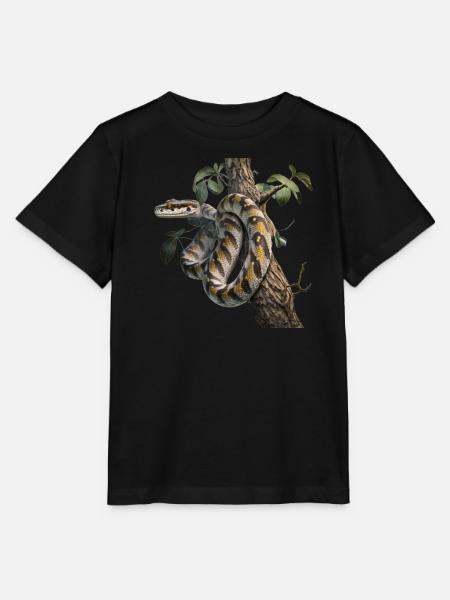 Python im Baum: Ein majestätisches Tier - Stanley/Stella Kinder T-Shirt MINI CREATOR - Schwarz