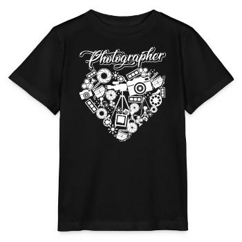 Photographer Photographer Heart - Stanley/Stella MINI CREATOR Kids’ T-Shirt - black - Front - Mikhail (115cm)