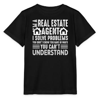 Real Estate Real Estate Agent Solve Problems - Stanley/Stella MINI CREATOR Kids’ T-Shirt - black - Front - Mikhail (115cm)