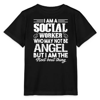 Social Worker Social Worker Angel - Stanley/Stella MINI CREATOR Kids’ T-Shirt - black - Front - Mikhail (115cm)