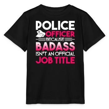 Police Officer Police Officer Job Title - Stanley/Stella MINI CREATOR Kids’ T-Shirt - black - Front - Mikhail (115cm)