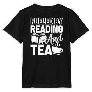 Reading Fueled By Reading And Tea - Stanley/Stella MINI CREATOR Kids’ T-Shirt - black - Front - Mikhail (115cm)