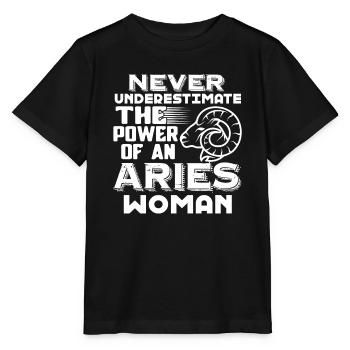 Aries The Power Of An Aries Woman - Stanley/Stella MINI CREATOR Kids’ T-Shirt - black - Front - Mikhail (115cm)