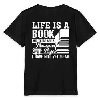 Book Life Is A Book - Stanley/Stella MINI CREATOR Kids’ T-Shirt - black - Front - Mikhail (115cm)