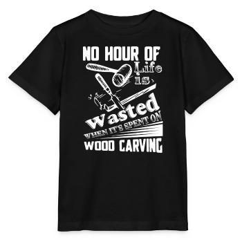 Wood Carving Time Spent On Wood Carving - Stanley/Stella MINI CREATOR Kids’ T-Shirt - black - Front - Mikhail (115cm)