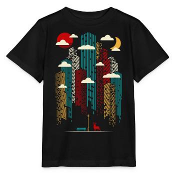 Abstrait moderne - Urban modern colorful building - T-shirt bio MINI CREATOR Stanley/Stella Enfant - noir - Devant - Mikhail (115cm)