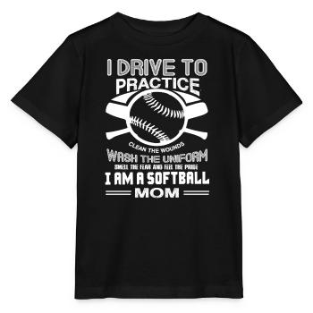 Softball I Am A Softball Mom - Stanley/Stella MINI CREATOR Kids’ T-Shirt - black - Front - Mikhail (115cm)