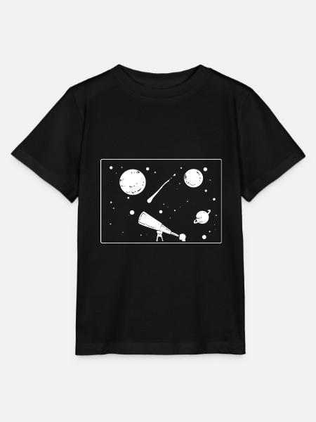 Sternenjunge Astronom - Stanley/Stella Kinder T-Shirt MINI CREATOR - Schwarz
