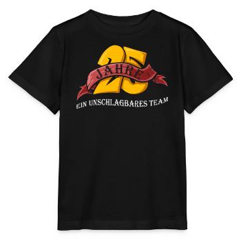 Team 25 Jahre Jubiläum Silberhochzeit - Stanley/Stella Kinder T-Shirt MINI CREATOR  - Schwarz - Vorne - Mikhail (115cm)