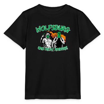 Wolfsburg und nicht anders UPDATE - Stanley/Stella Kinder T-Shirt MINI CREATOR  - Schwarz - Vorne - Mikhail (115cm)