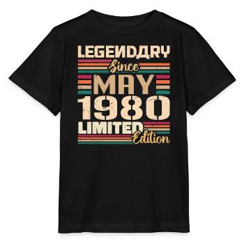 Mai 1980 Mai - Jubiläum Mai 1980 - Stanley/Stella Kinder T-Shirt MINI CREATOR  - Schwarz - Vorne - Mikhail (115cm)