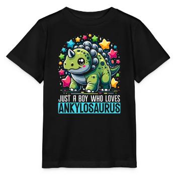Dinosaur Lover Dino Ankylosaurus - Stanley/Stella MINI CREATOR Kids’ T-Shirt - black - Front - Mikhail (115cm)