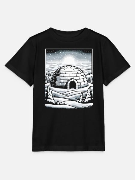 Iglu Eisschnee-Flocke Winter - Stanley/Stella Kinder T-Shirt MINI CREATOR - Schwarz